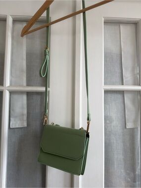 ASOS Sage Green Crossbody Bag with Gold Hardware
